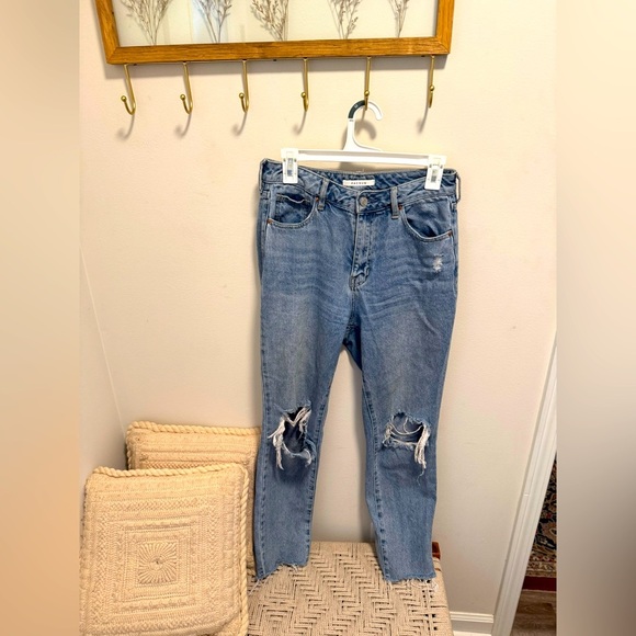 Women's Blue Distressed PacSun Mom Jeans - Picture 1 of 6
